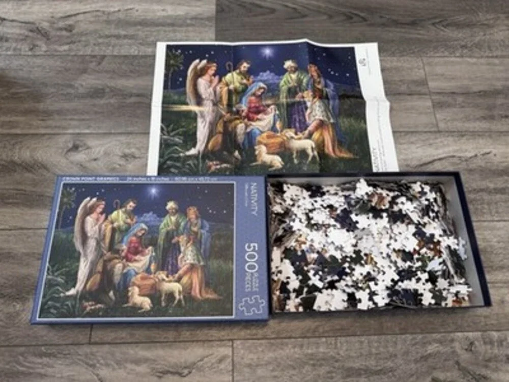 Crown Point Graphics Nativity 500 Piece Religious Cardboard Jigsaw Puzzle Poster